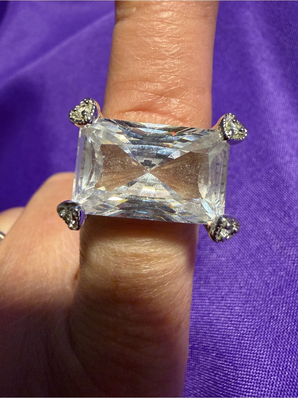 Park Lane Oversized Clear Crystal Statement Ring Size 8 New